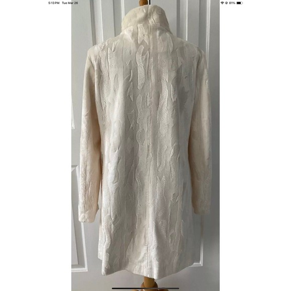 Worthington Womans FauxFur Cream Mid-Length/Driving Coat Womens Size Large - Picture 2 of 11